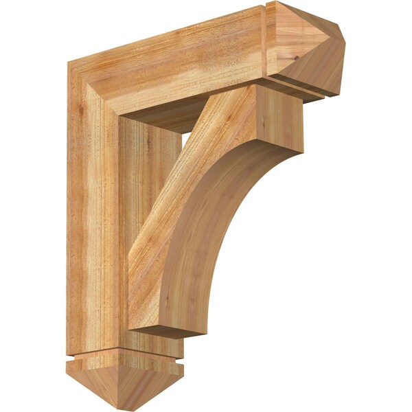 Ekena Millwork Westlake Arts and Crafts Rough Sawn Bracket w/ Offset Brace, Western Red Cedar, 8"W x 26"D x 30"H BKT0806X26X30WTL03RWR - main